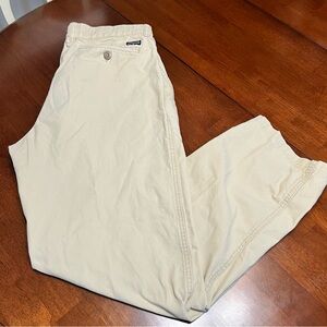 Patagonia Duck Pants Mens 35X30 Khaki Organic Cotton Chino Flat Front Hiking